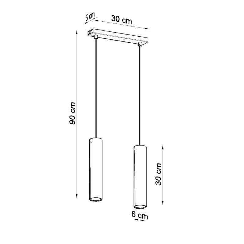 Lampa wisząca Sollux Lighting LAGOS 2 czarny 1 szt.