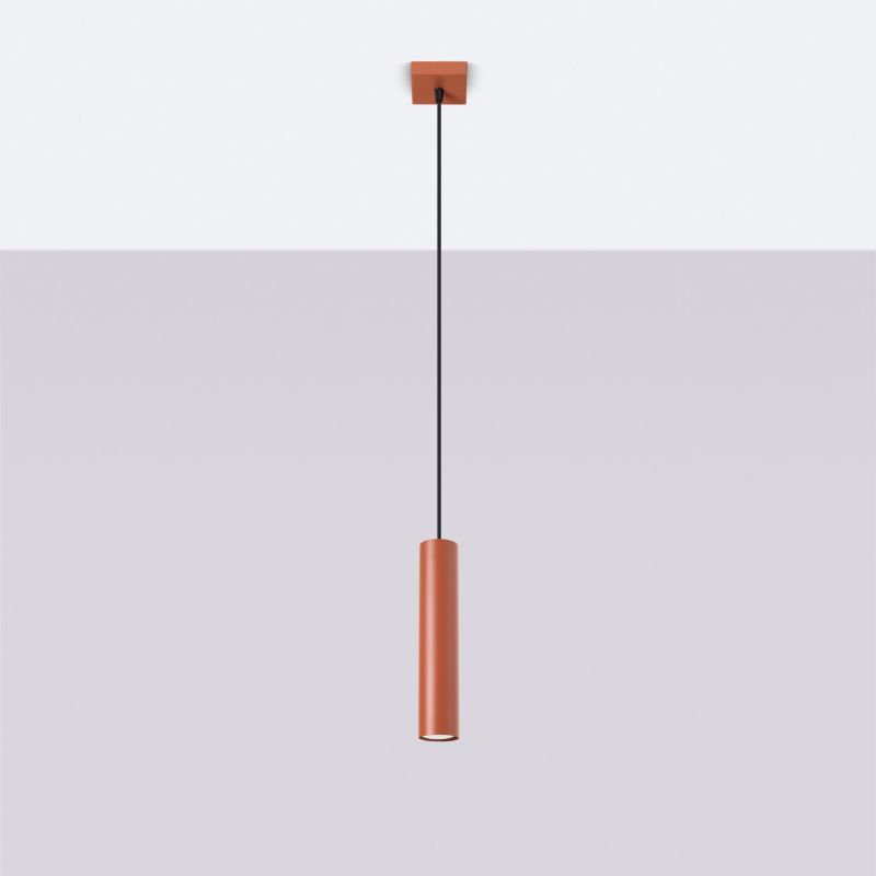 Lampa wisząca Sollux Lighting Lagos 4771 ochra czerwona nowoczesna 1xGU10 x 1 szt.