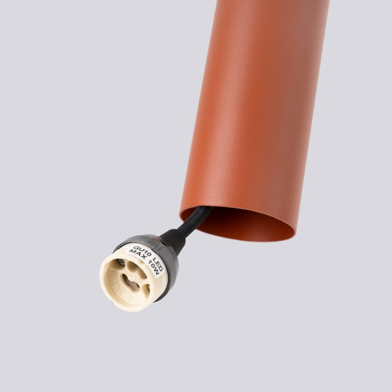 Lampa wisząca Sollux Lighting Lagos 4771 ochra czerwona nowoczesna 1xGU10 x 1 szt.