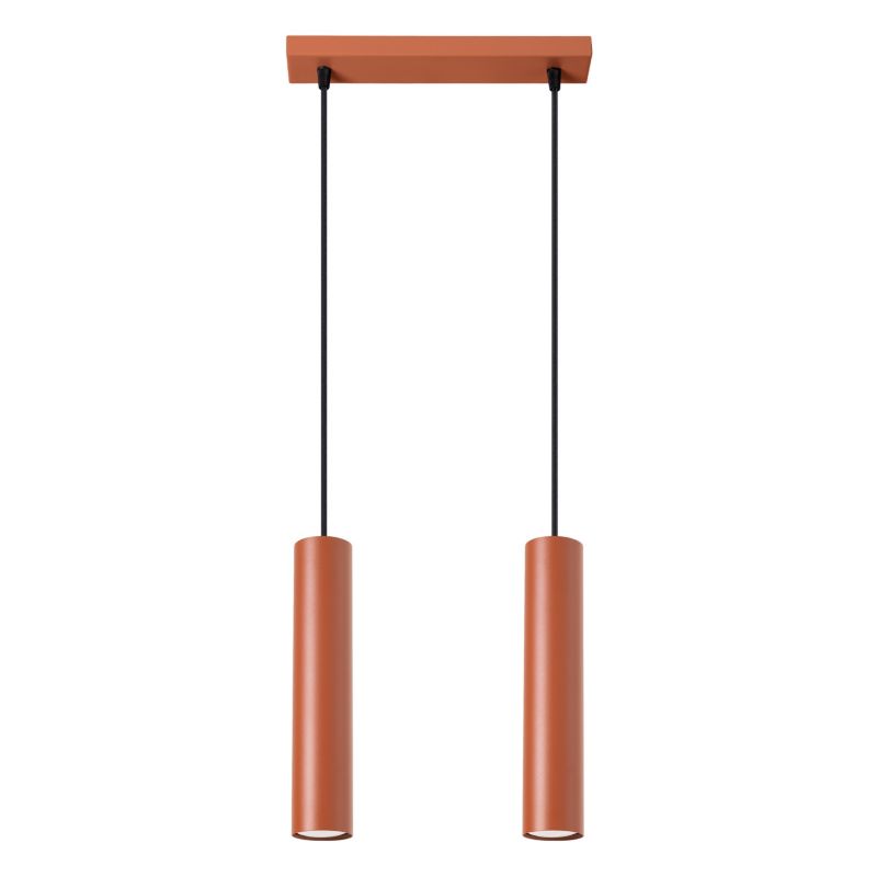 Lampa wisząca Sollux Lighting Lagos 4788 ochra czerwona nowoczesna 2xGU10 x 1 szt.
