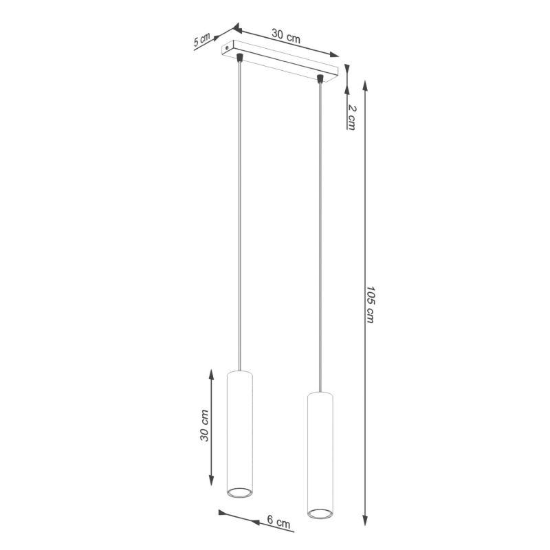 Lampa wisząca Sollux Lighting Lagos 4788 ochra czerwona nowoczesna 2xGU10 x 1 szt.
