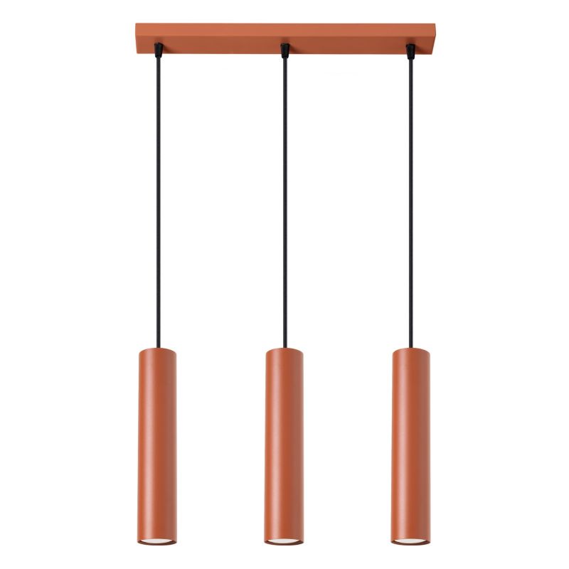 Lampa wisząca Sollux Lighting Lagos 4795 ochra czerwona nowoczesna 3xGU10 x 1 szt.