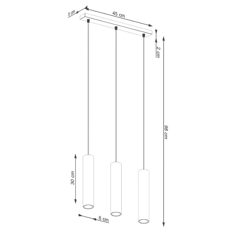 Lampa wisząca Sollux Lighting Lagos 4795 ochra czerwona nowoczesna 3xGU10 x 1 szt.