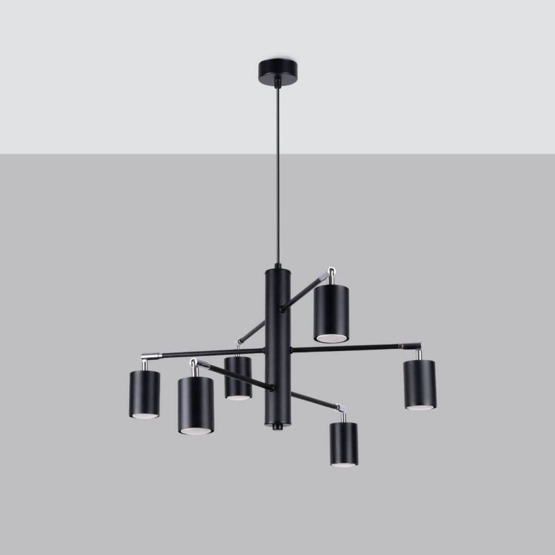 Lampa wisząca Sollux Lighting Lemmi 5545 czarna nowoczesna 6xGU10 x 1 szt.