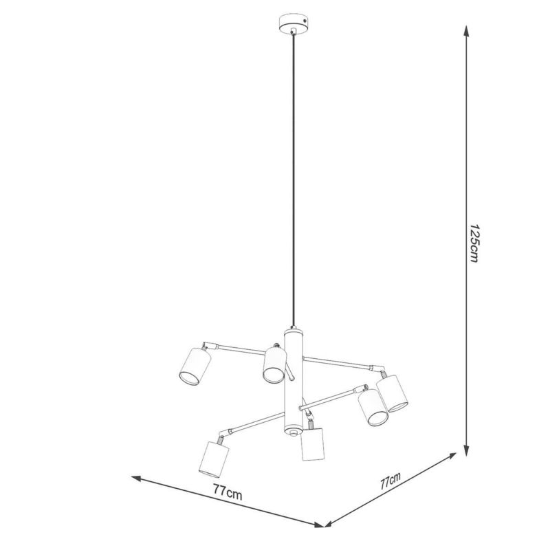 Lampa wisząca Sollux Lighting Lemmi 5545 czarna nowoczesna 6xGU10 x 1 szt.
