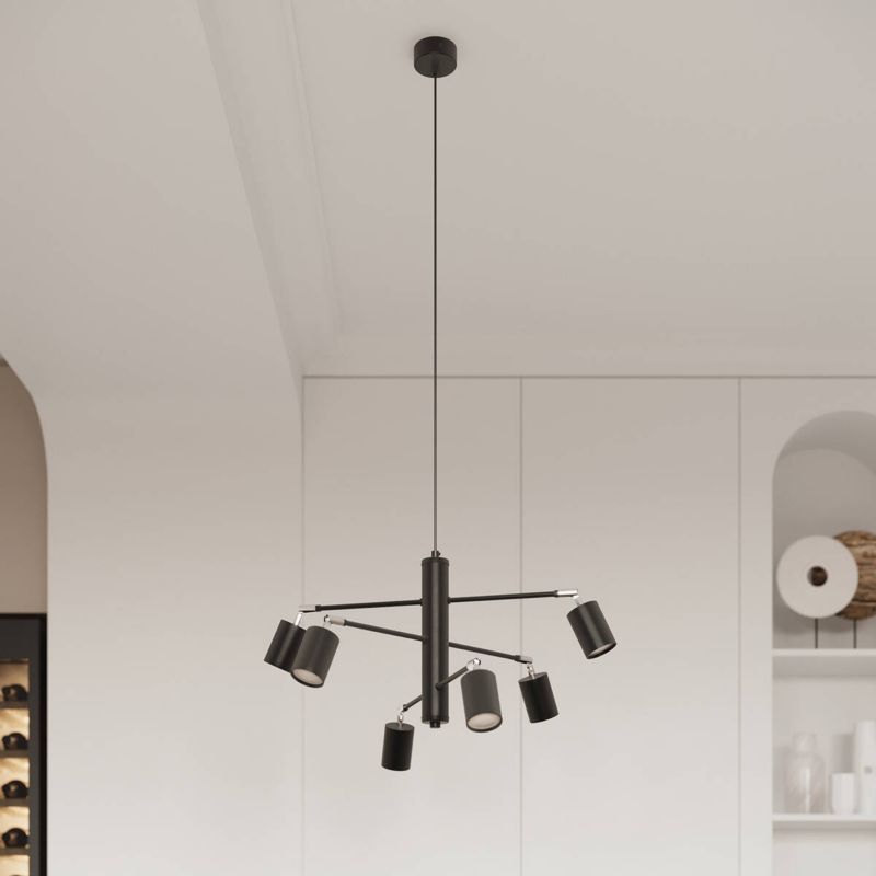 Lampa wisząca Sollux Lighting Lemmi 5545 czarna nowoczesna 6xGU10 x 1 szt.