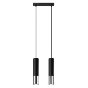 Lampa wisząca Sollux Lighting LOOPEZ 2 czarny/chrom 1 szt.