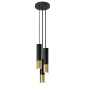 Lampa wisząca Sollux Lighting LOOPEZ 3P czarny/złoty 1 szt.
