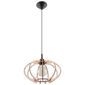 Lampa wisząca Sollux Lighting MANDELINO naturalne drewno 1 szt.