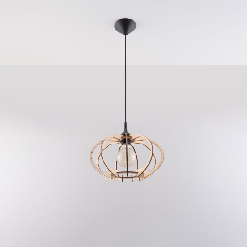 Lampa wisząca Sollux Lighting MANDELINO naturalne drewno 1 szt.