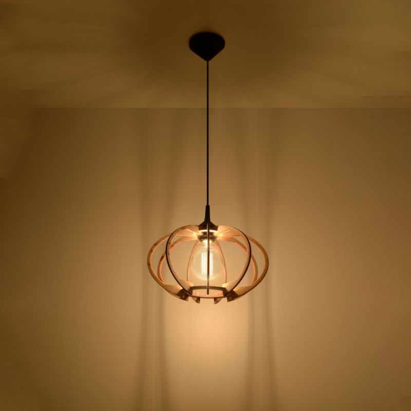 Lampa wisząca Sollux Lighting MANDELINO naturalne drewno 1 szt.