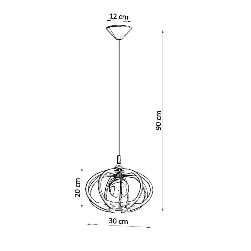 Lampa wisząca Sollux Lighting MANDELINO naturalne drewno 1 szt.