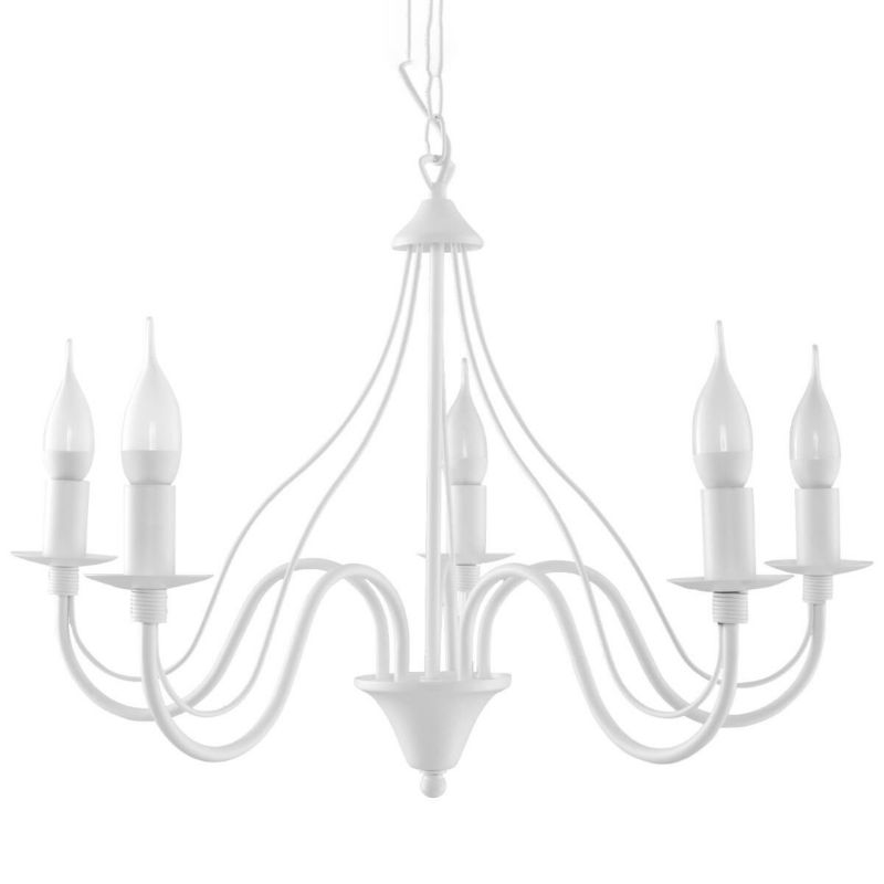 Lampa wisząca Sollux Lighting Minerwa 7133 biała szerokość 60 cm 5xE14 x 1 szt.