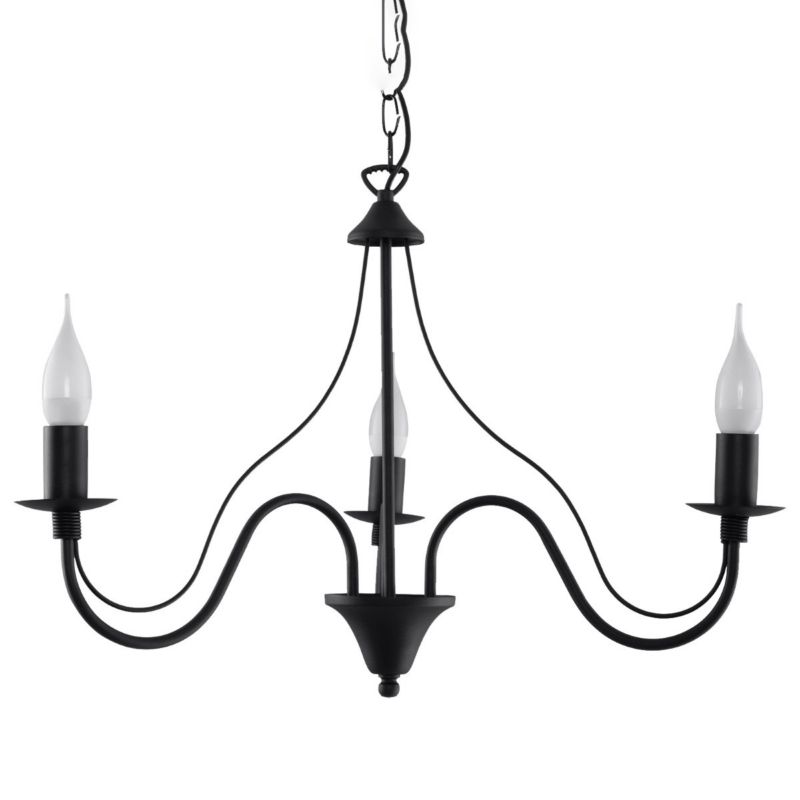 Lampa wisząca Sollux Lighting Minerwa 7164 czarna szerokość 60 cm 3xE14 x 1 szt.