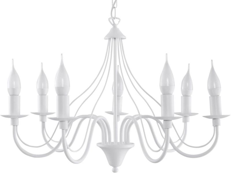 Lampa wisząca Sollux Lighting Minerwa 7x40W biała E14 stal 80x60 cm 1 szt.