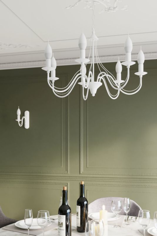Lampa wisząca Sollux Lighting Minerwa 7x40W biała E14 stal 80x60 cm 1 szt.