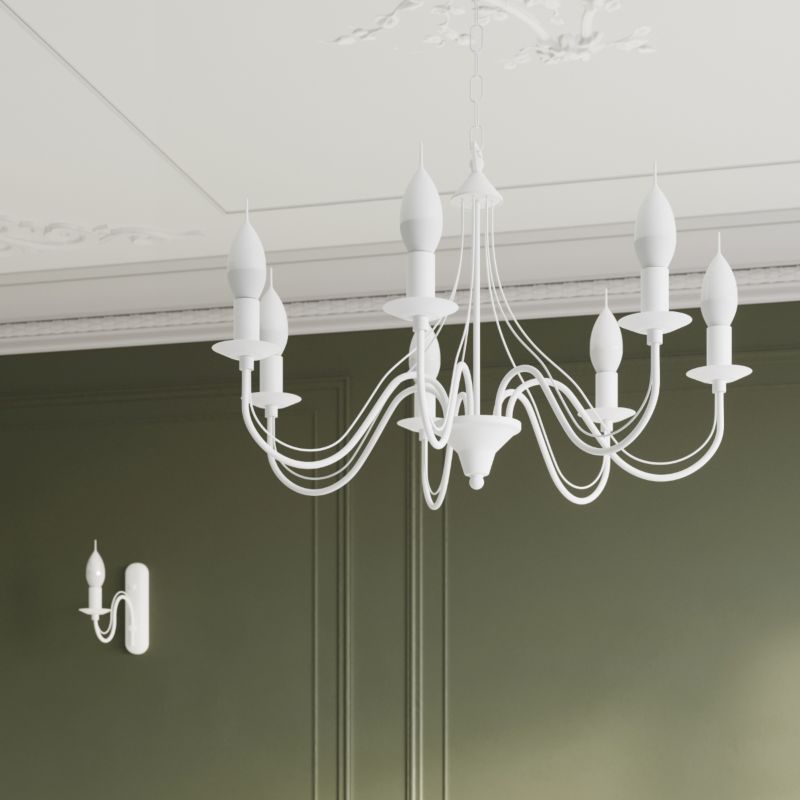 Lampa wisząca Sollux Lighting Minerwa 7x40W biała E14 stal 80x60 cm 1 szt.