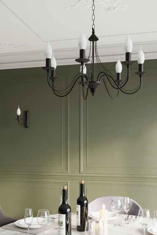 Lampa wisząca Sollux Lighting Minerwa 7x40W czarna stal, klasa IP20, 1 szt.