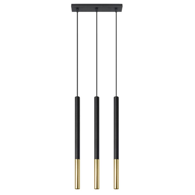 Lampa wisząca Sollux Lighting MOZAICA 3L czarny/złoto 1 szt.