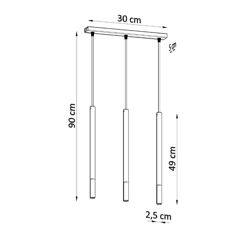 Lampa wisząca Sollux Lighting MOZAICA 3L czarny/złoto 1 szt.