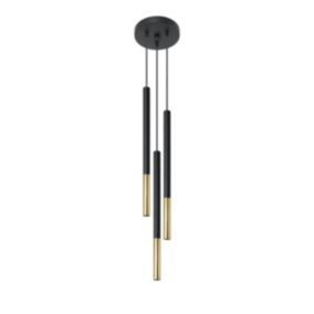 Lampa wisząca Sollux Lighting MOZAICA 3P czarny/złoto 1 szt.
