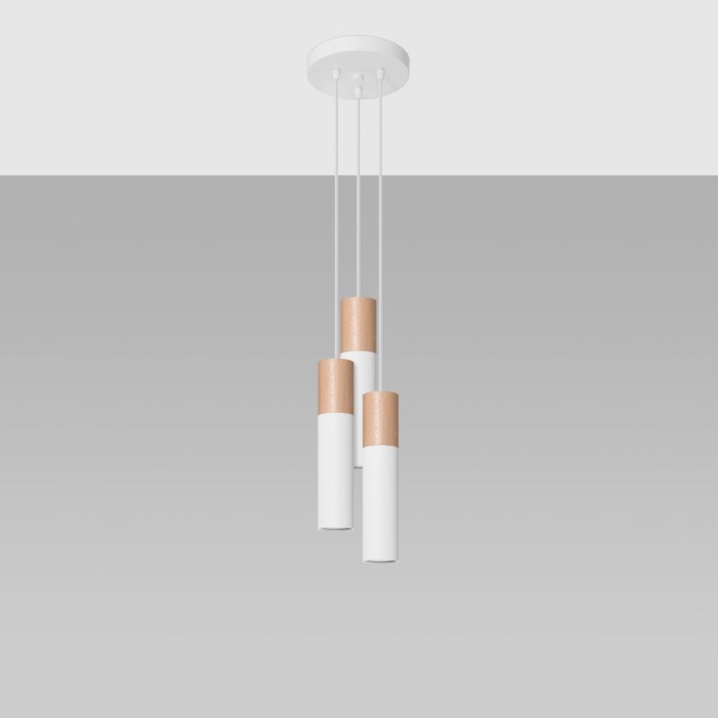 Lampa wisząca Sollux Lighting PABLO 3P biała 1 szt.