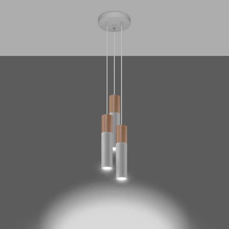 Lampa wisząca Sollux Lighting PABLO 3P biała 1 szt.