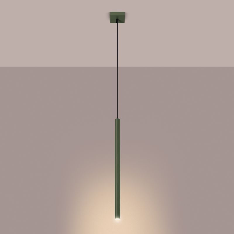 Lampa Wisząca Sollux Lighting PASTELO 1 zielona oliwka 1 szt.