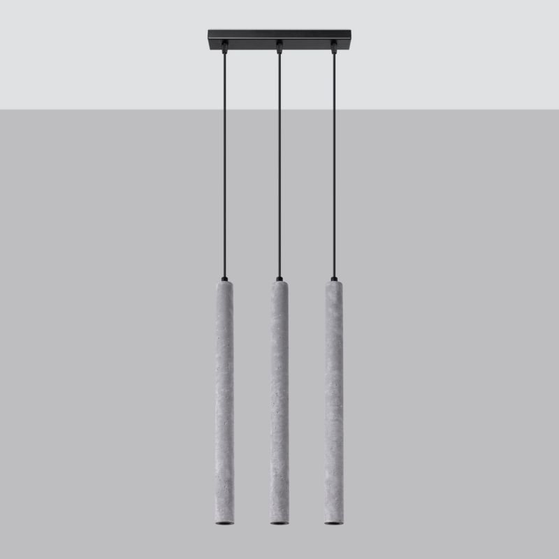 Lampa wisząca Sollux Lighting PASTELO 3L beton 1 szt.