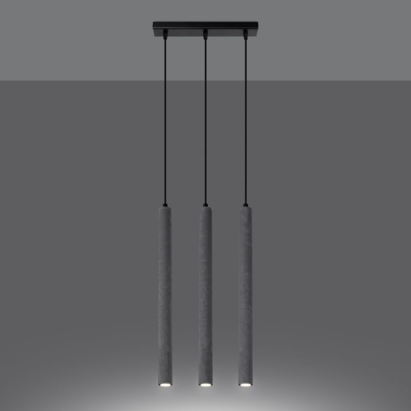 Lampa wisząca Sollux Lighting PASTELO 3L beton 1 szt.