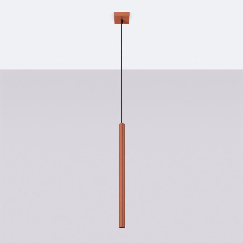 Lampa wisząca Sollux Lighting Pastelo 5129 ochra czerwona nowoczesna 1xG9 x 1 szt.