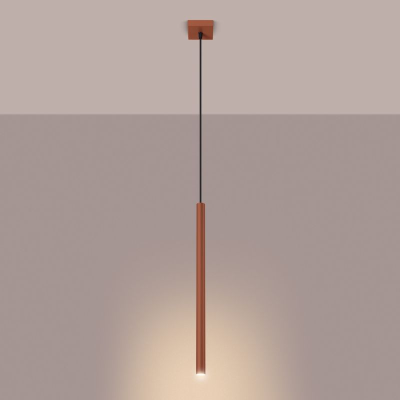 Lampa wisząca Sollux Lighting Pastelo 5129 ochra czerwona nowoczesna 1xG9 x 1 szt.