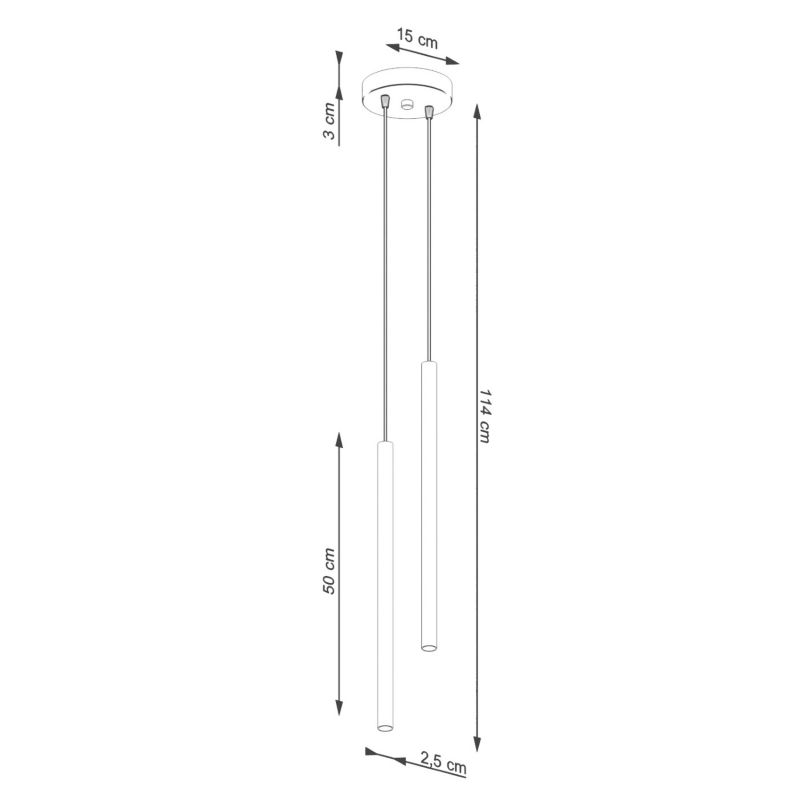 Lampa wisząca Sollux Lighting Pastelo 5136 ochra czerwona nowoczesna 2xG9 x 1 szt.