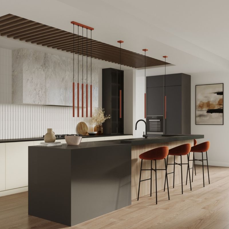 Lampa wisząca Sollux Lighting Pastelo 5136 ochra czerwona nowoczesna 2xG9 x 1 szt.