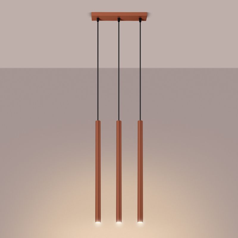 Lampa wisząca Sollux Lighting Pastelo 5143 ochra czerwona nowoczesna 3xG9 x 1 szt.