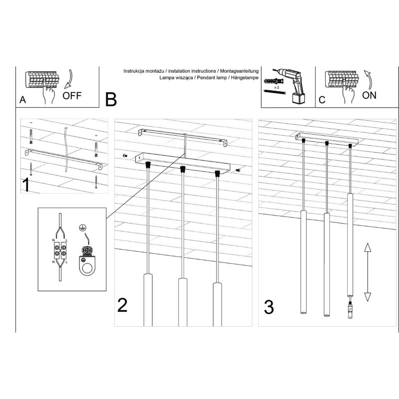 Lampa wisząca Sollux Lighting Pastelo 5143 ochra czerwona nowoczesna 3xG9 x 1 szt.