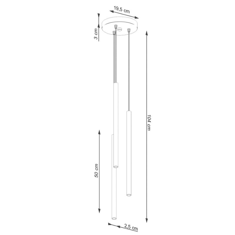 Lampa wisząca Sollux Lighting Pastelo 5150 ochra czerwona nowoczesna 3xG9 x 1 szt.
