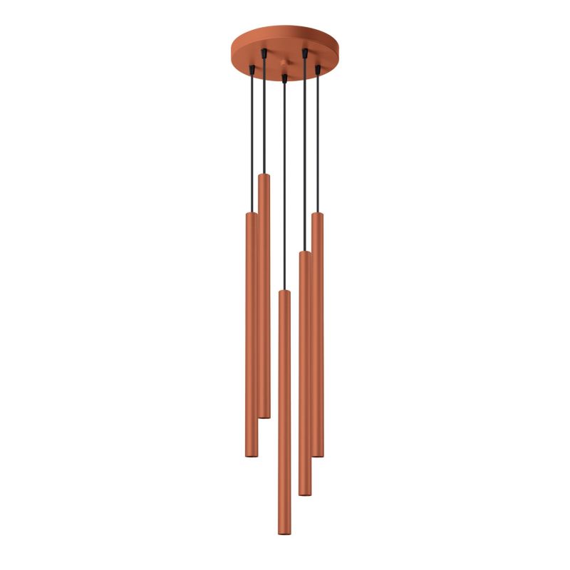 Lampa wisząca Sollux Lighting Pastelo 5167 ochra czerwona nowoczesna 5xG9 x 1 szt.