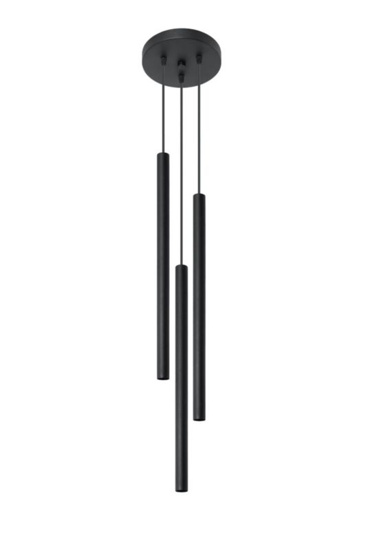 Lampa wisząca Sollux Lighting Pastelo czarna tuby 50 cm 3xG9 x 12W 1 szt.