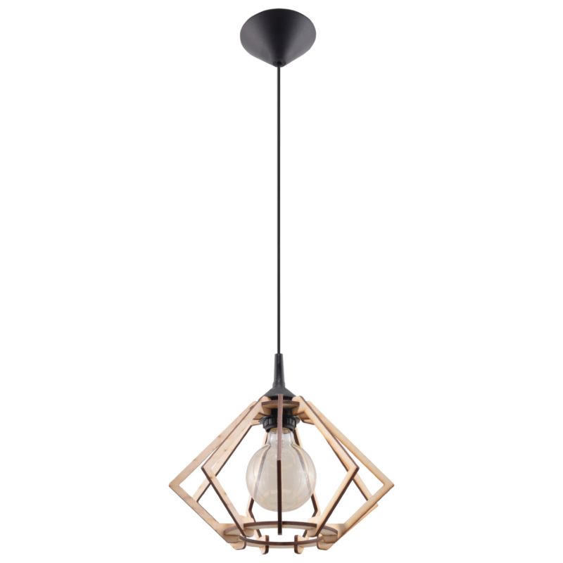 Lampa wisząca Sollux Lighting POMPELMO naturalne drewno 1 szt.