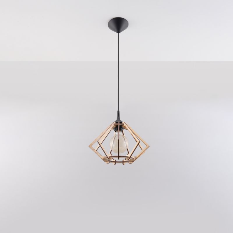 Lampa wisząca Sollux Lighting POMPELMO naturalne drewno 1 szt.