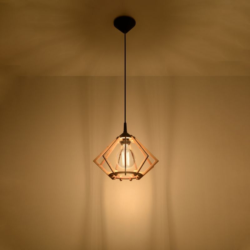 Lampa wisząca Sollux Lighting POMPELMO naturalne drewno 1 szt.