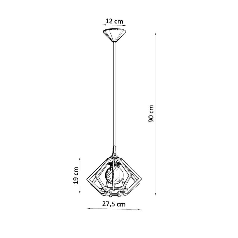 Lampa wisząca Sollux Lighting POMPELMO naturalne drewno 1 szt.
