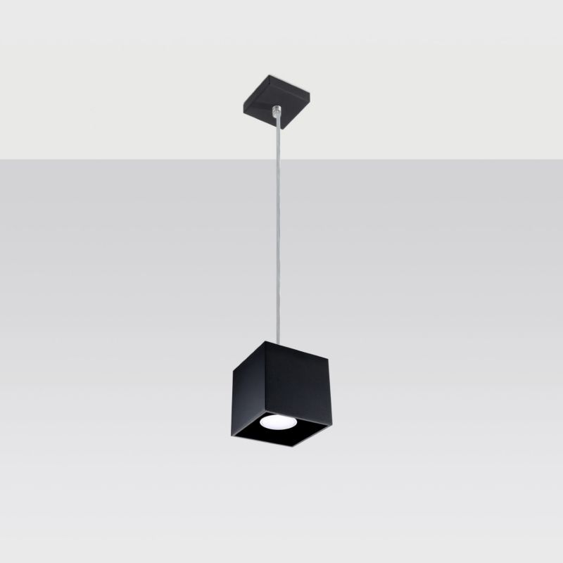 Lampa wisząca Sollux Lighting QUAD 1 czarny 1 szt.