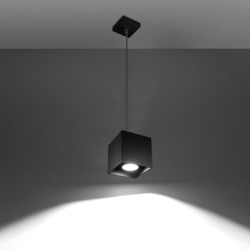 Lampa wisząca Sollux Lighting QUAD 1 czarny 1 szt.
