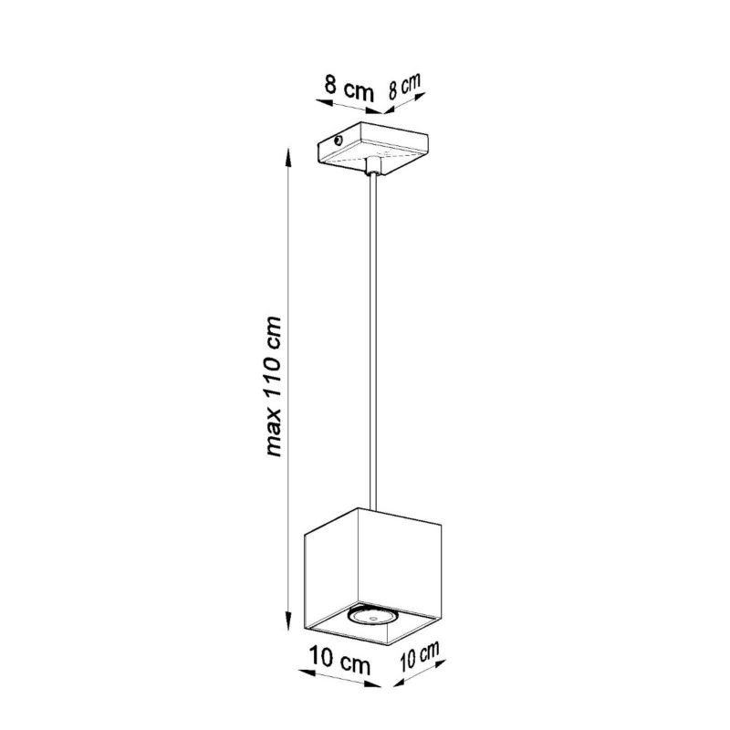 Lampa wisząca Sollux Lighting QUAD 1 czarny 1 szt.