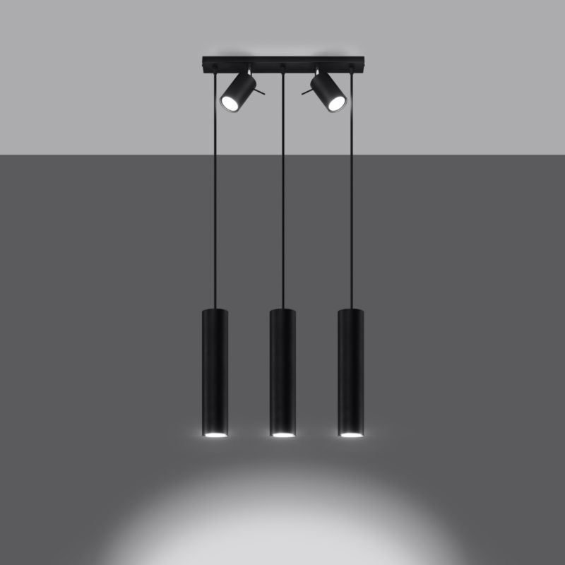 Lampa wisząca Sollux Lighting RING 3 czarny 1 szt.