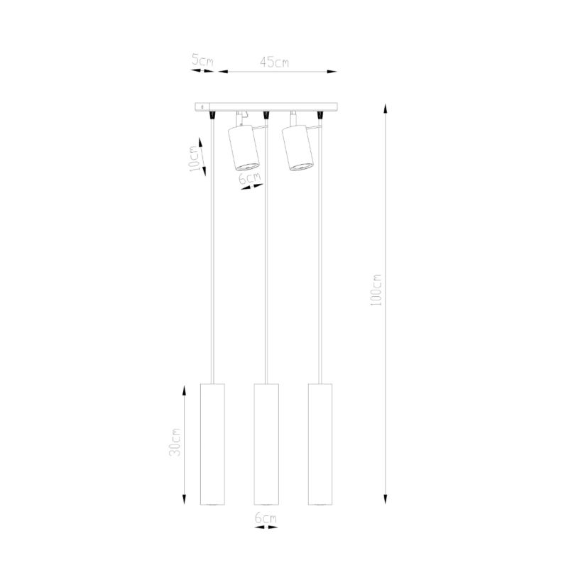 Lampa wisząca Sollux Lighting RING 3 czarny 1 szt.