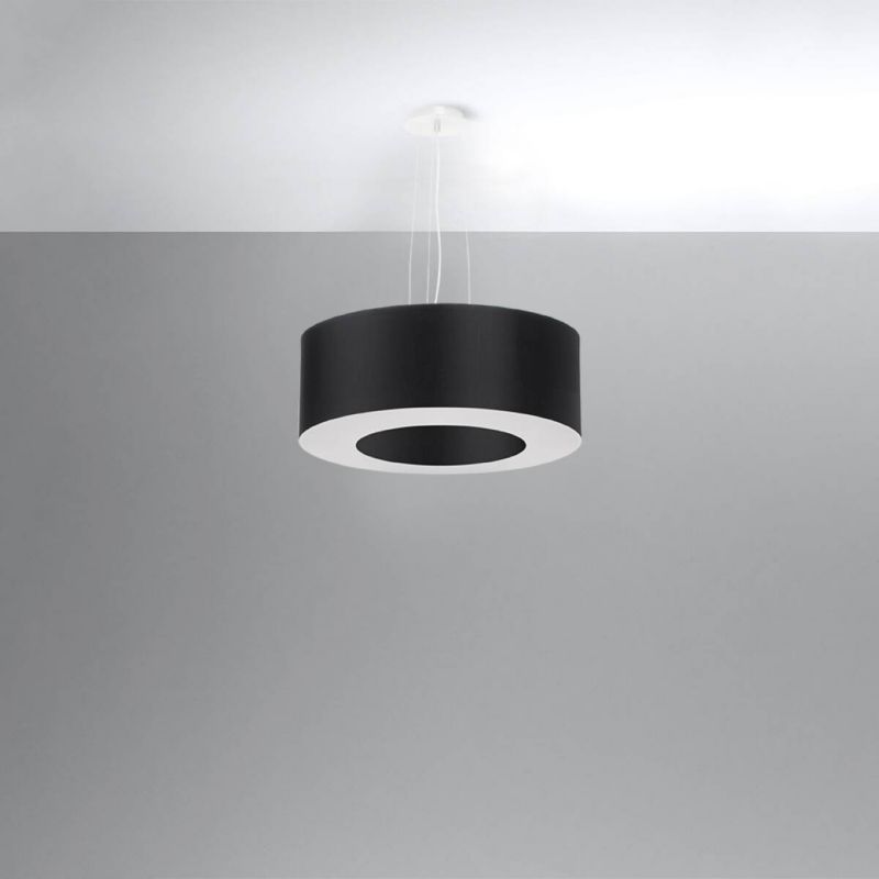 Lampa wisząca Sollux Lighting Saturno 7474 czarna szerokość 50 cm 5xE27 x 1 szt.
