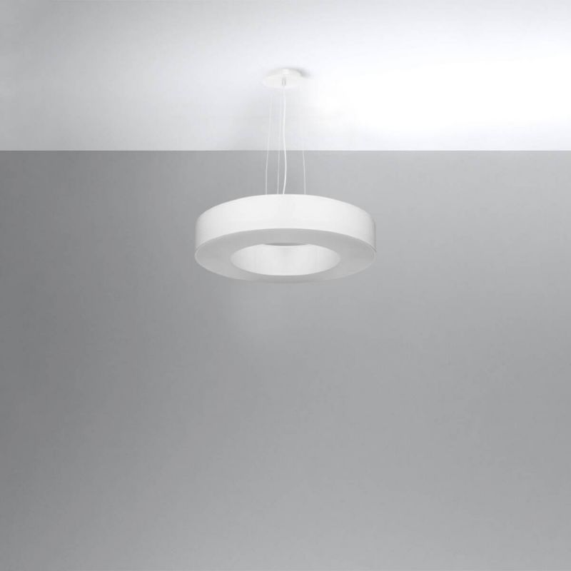 Lampa wisząca Sollux Lighting Saturno Slim 7481 biała szerokość 50 cm 5xE27 x 1 szt.